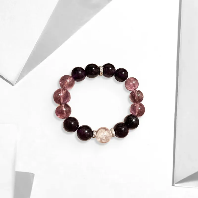 CANHUI Crystal Dreamy Lavender Beaded Bracelet Women's-1