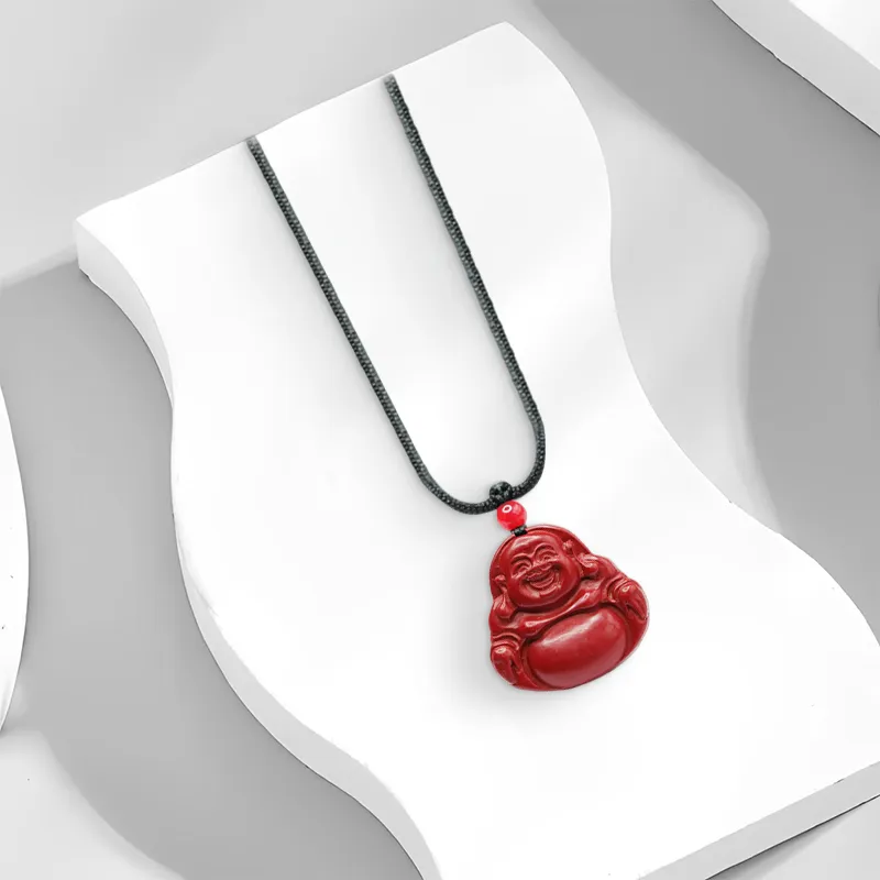 CANHUI Cinnabar Buddha Necklace Women's-1
