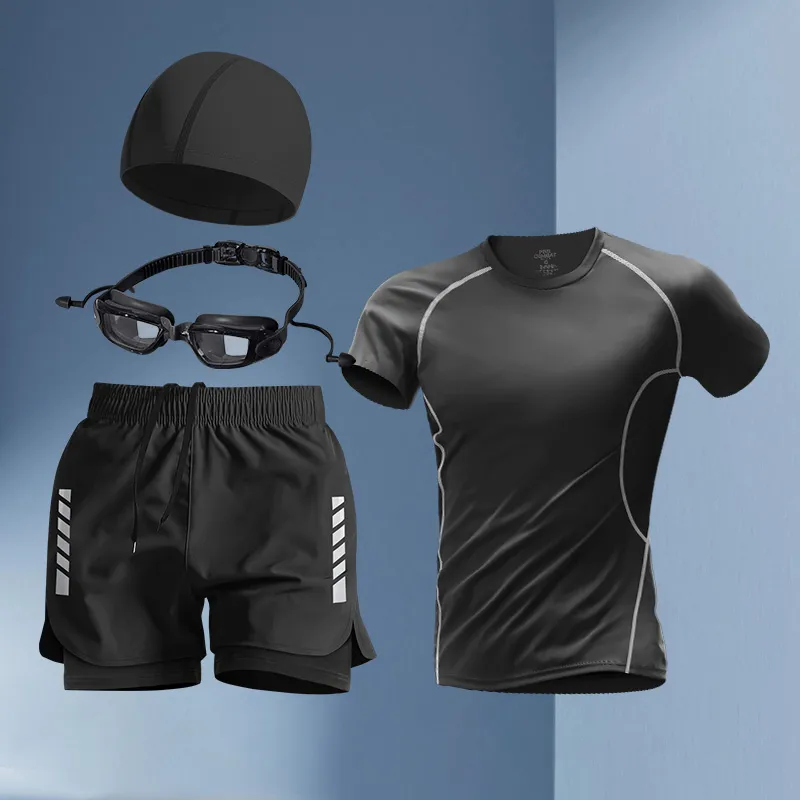 Yalu Preferred Swimming Sets Polyester+Elastane Swimming Pool, Seaside, Water Park, Hot Spring Men-21