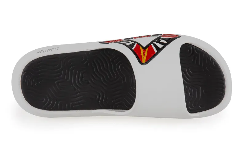 PEAK Tai Ji1.0 Quiet Slip Resistant Cushioning Slide Slippers Men's White Black Red-4