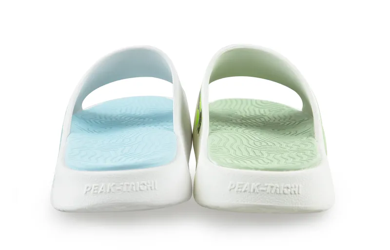 PEAK Tai Ji1.0 Quiet Slip Resistant Abrasion Resistant Slide Slippers Unisex Green Blue Mismatched-6