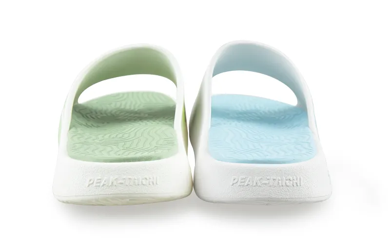 PEAK Tai Ji1.0 Quiet Slip Resistant Abrasion Resistant Slide Slippers Unisex Green Blue Mismatched-5