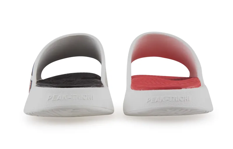 PEAK Tai Ji1.0 Quiet Slip Resistant Cushioning Slide Slippers Men's White Black Red-5