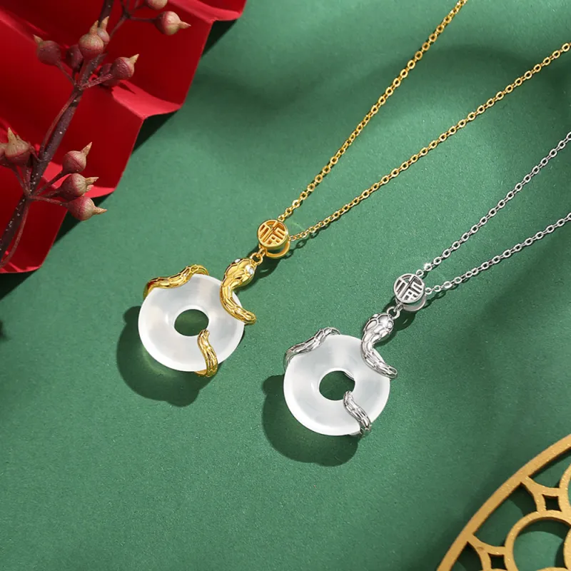 Crafts Women's Chalcedony Jade Necklaces Unisex-2