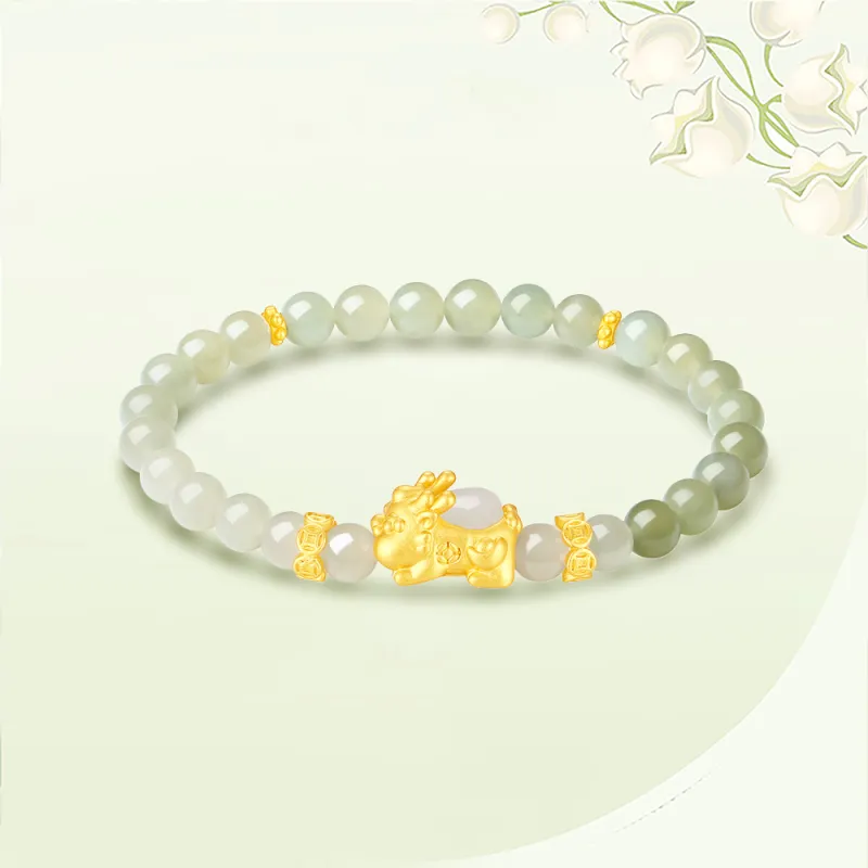 Crafts Women's Hetian Jade Bracelets Pale Greenish White Jade Unisex-3