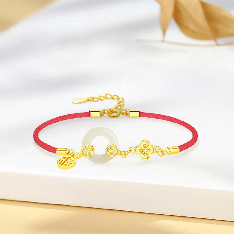 Crafts Women's Hetian Jade Bracelets Pale Greenish White Jade Unisex-3