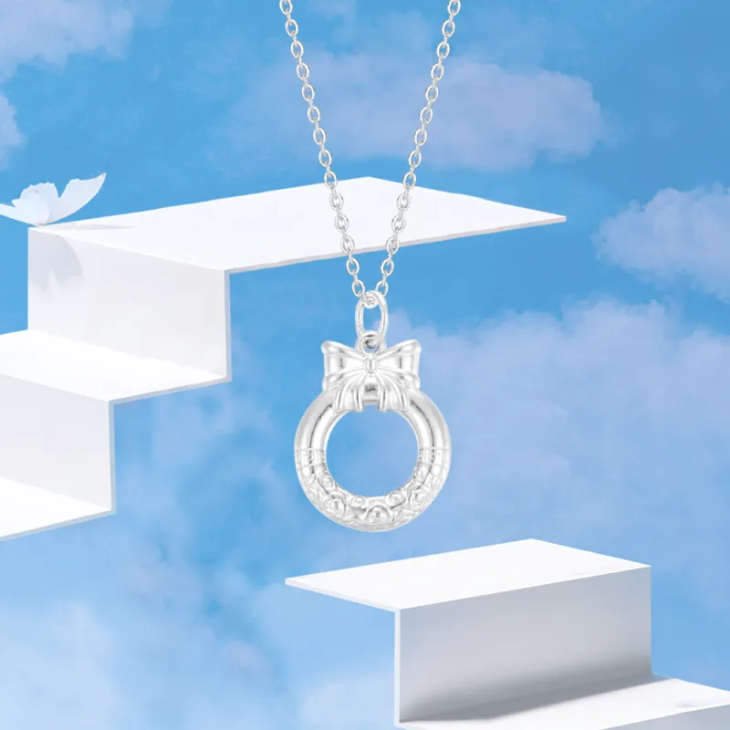 Crafts Women's 999 Fine Silver Collarbone Chain Necklace Unisex-1