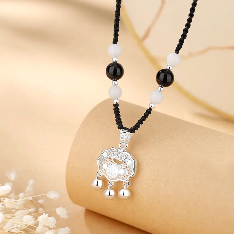 Crafts Women's Colored Glaze Necklaces Unisex-3