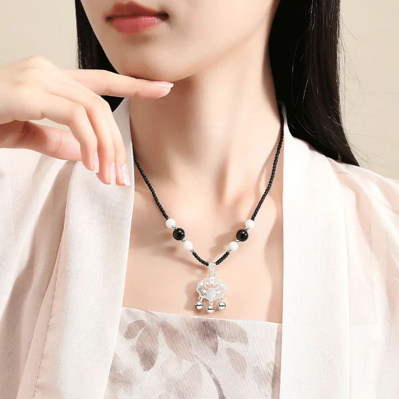 Crafts Women's Colored Glaze Necklaces Unisex-1