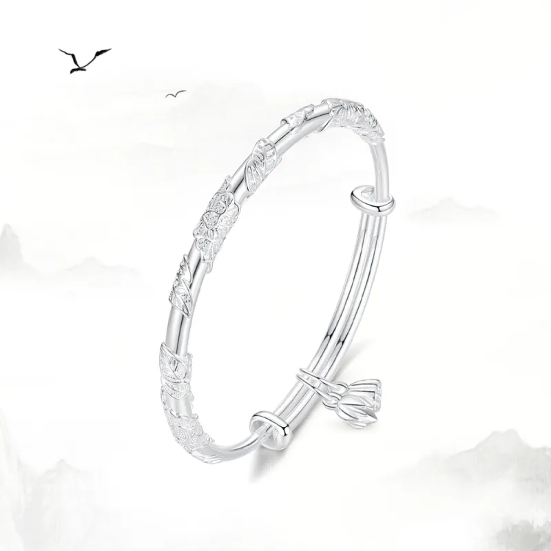 Crafts Women's 999 Fine Silver Bangles Unisex-1