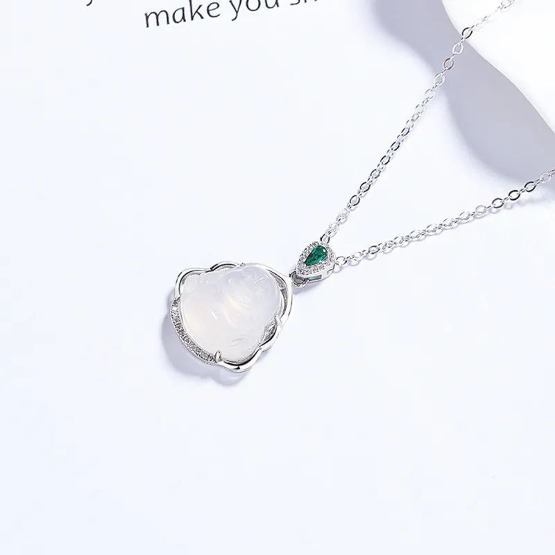 Crafts Women's Chalcedony Necklaces Unisex-2
