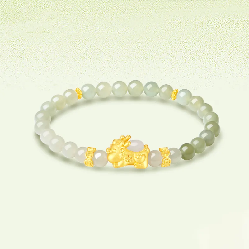 Crafts Women's Hetian Jade Bracelets Pale Greenish White Jade Unisex-2