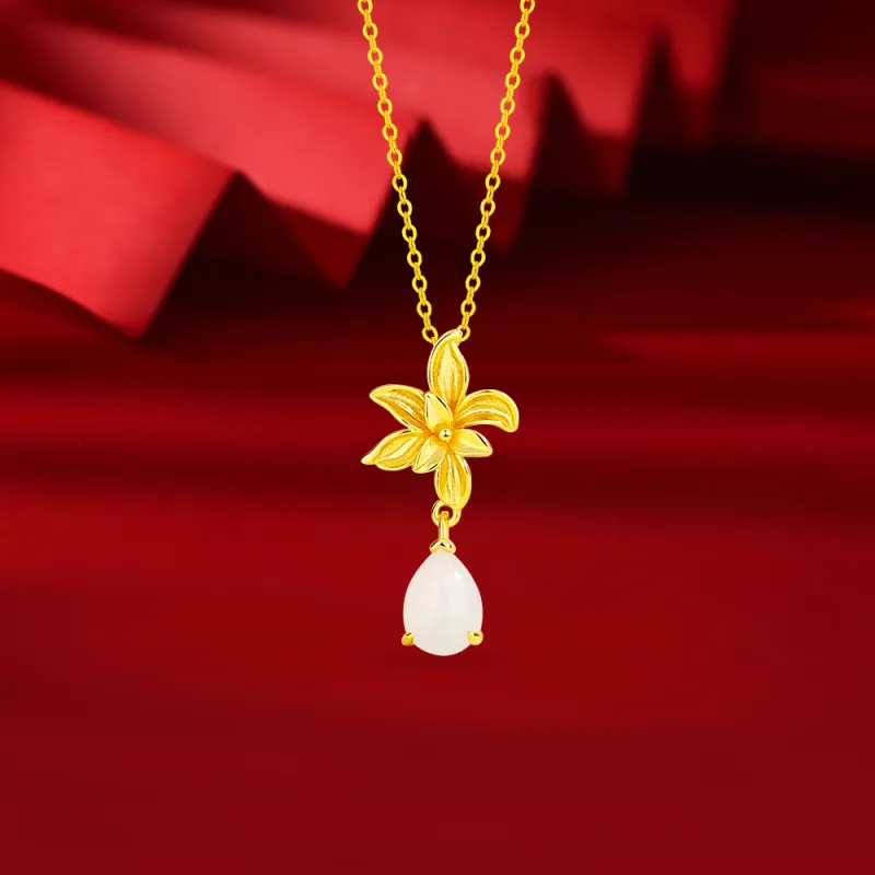 Crafts Women's Chalcedony Jade Necklaces Unisex-3