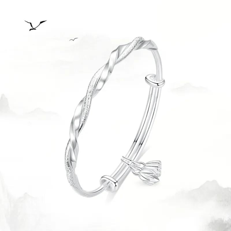 Crafts Women's 999 Fine Silver Bangles Unisex-1