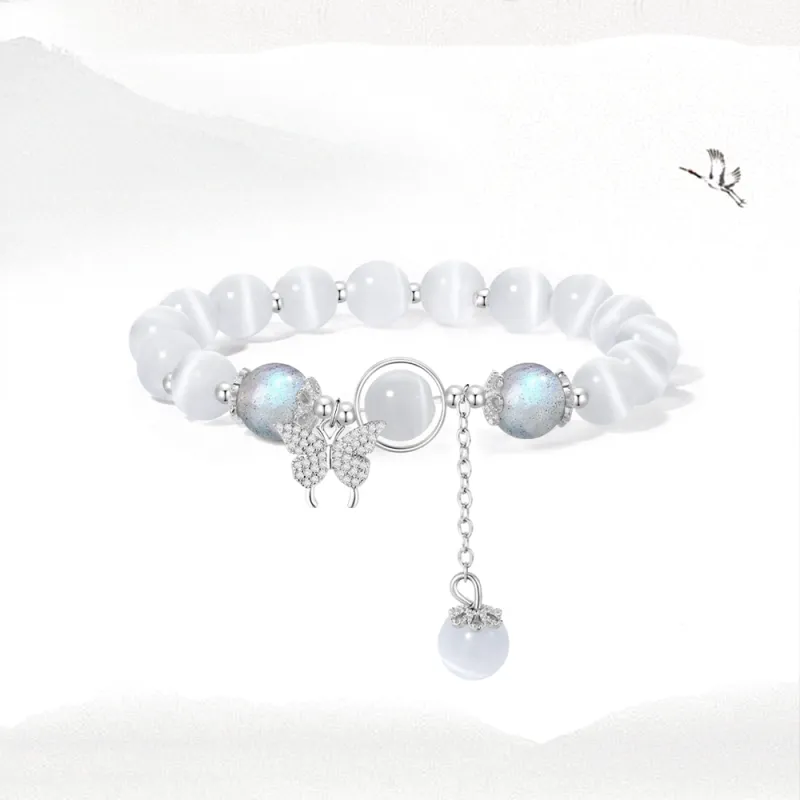 Crafts Women's Glass Cat Eye Bracelets Unisex-3