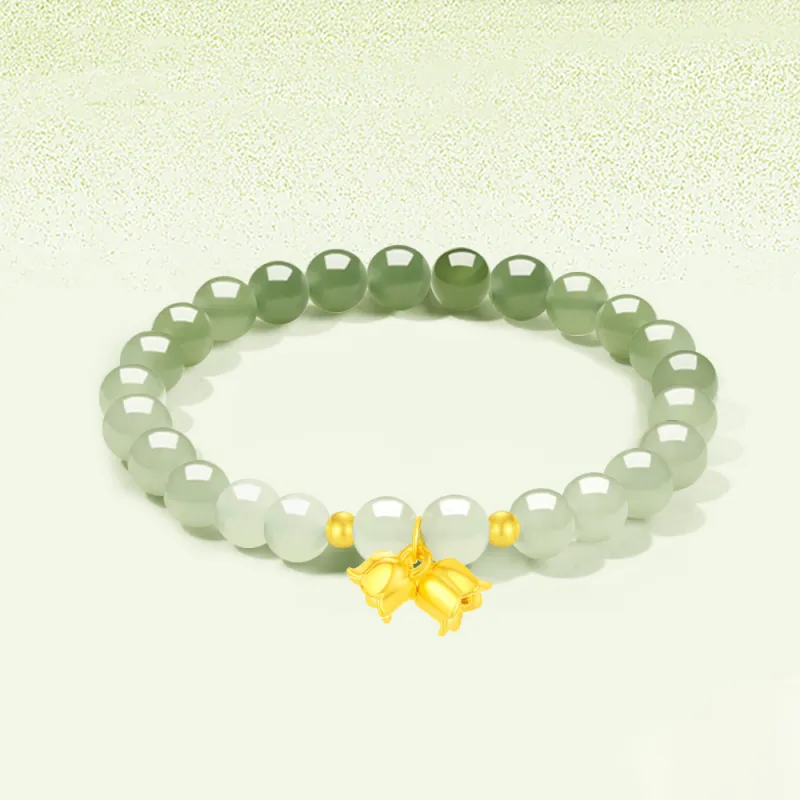 Crafts Women's Bracelets Pale Greenish-White Jade Unisex-2