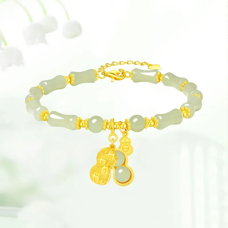 Crafts Women's Hetian Jade Bracelets Pale Greenish White Jade Unisex-4