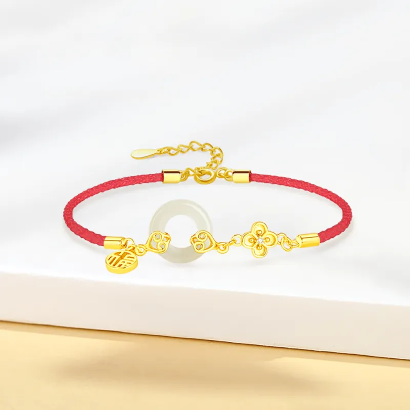 Crafts Women's Hetian Jade Bracelets Pale Greenish White Jade Unisex-1