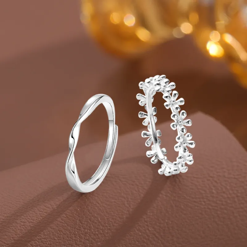 Crafts Women's S999 Fine Silver Rings Unisex-3