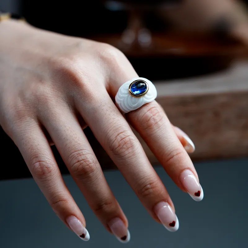 M`GARDEN 925 Silver Ceramic Rings Women's-21