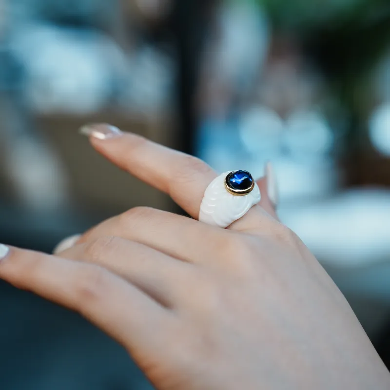 M`GARDEN 925 Silver Ceramic Rings Women's-22