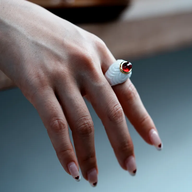 M`GARDEN 925 Silver Ceramic Rings Women's-18