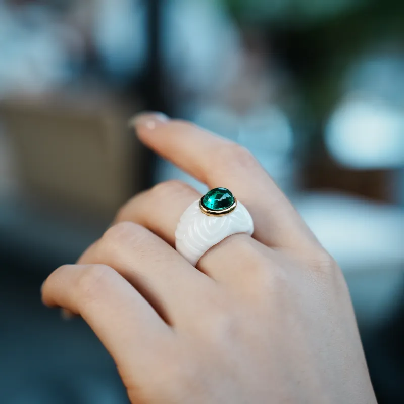M`GARDEN 925 Silver Ceramic Rings Women's-26