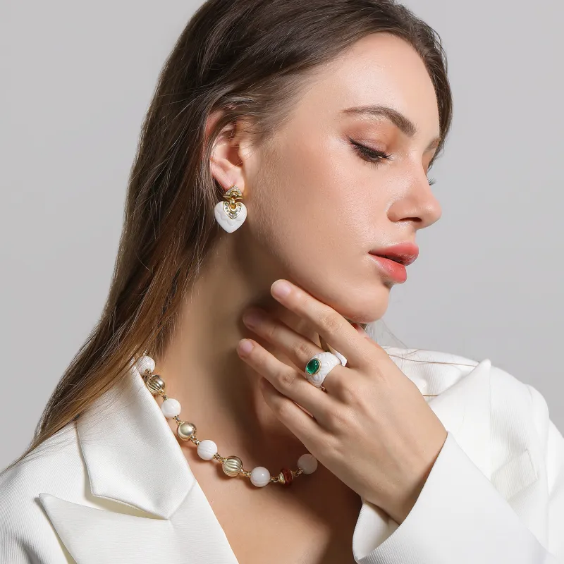 M`GARDEN 925 Silver Ceramic Rings Women's-2