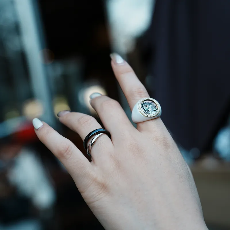 M`GARDEN 925 Sterling Silver, Mother Of Pearl Rings Unisex-5