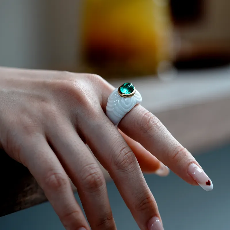 M`GARDEN 925 Silver Ceramic Rings Women's-27