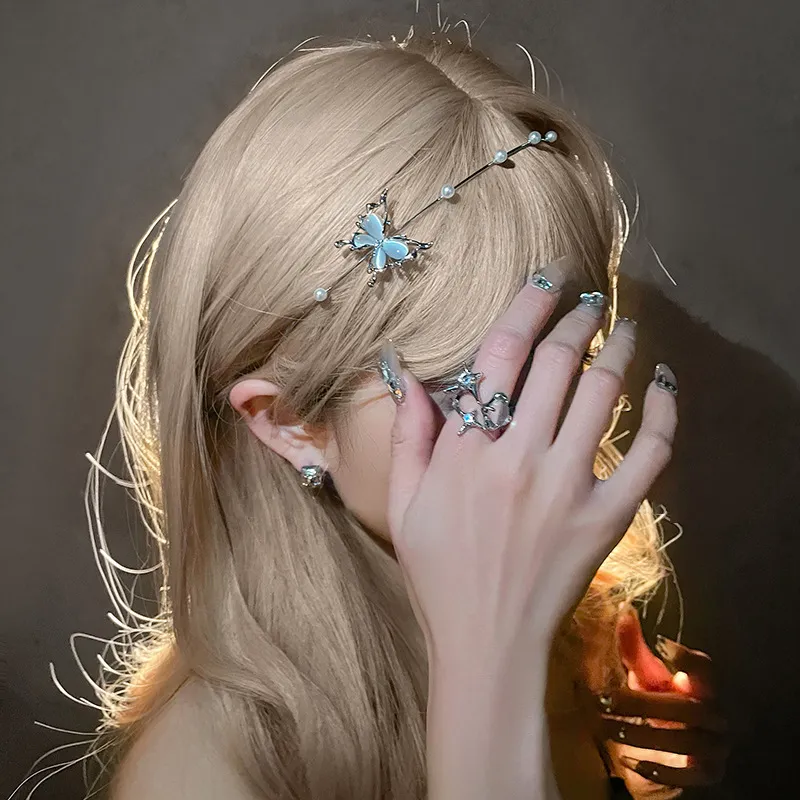 LILY&LOTTY Alloy Pearl Resin Headbands Women's Silver-4