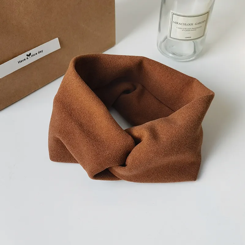 LILY&LOTTY Polyester Hair Bands Women's Black/Purple/Oat/Khaki/Pumpkin Brown-4