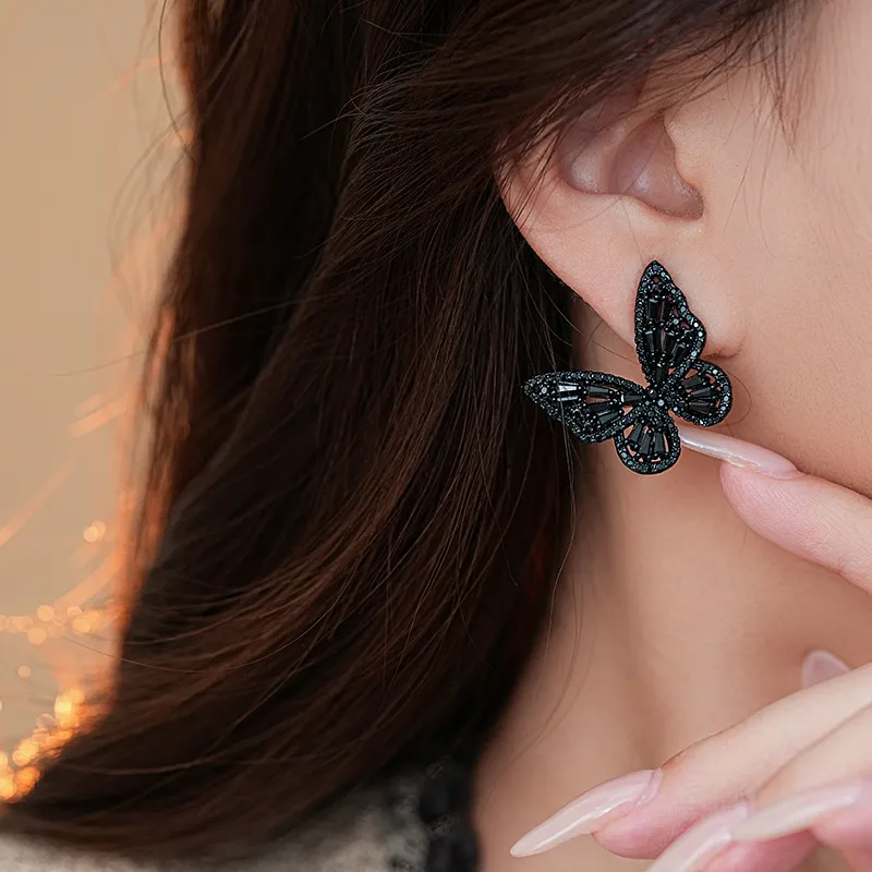 Drejew Copper Zircon Stud Earrings Women's-3