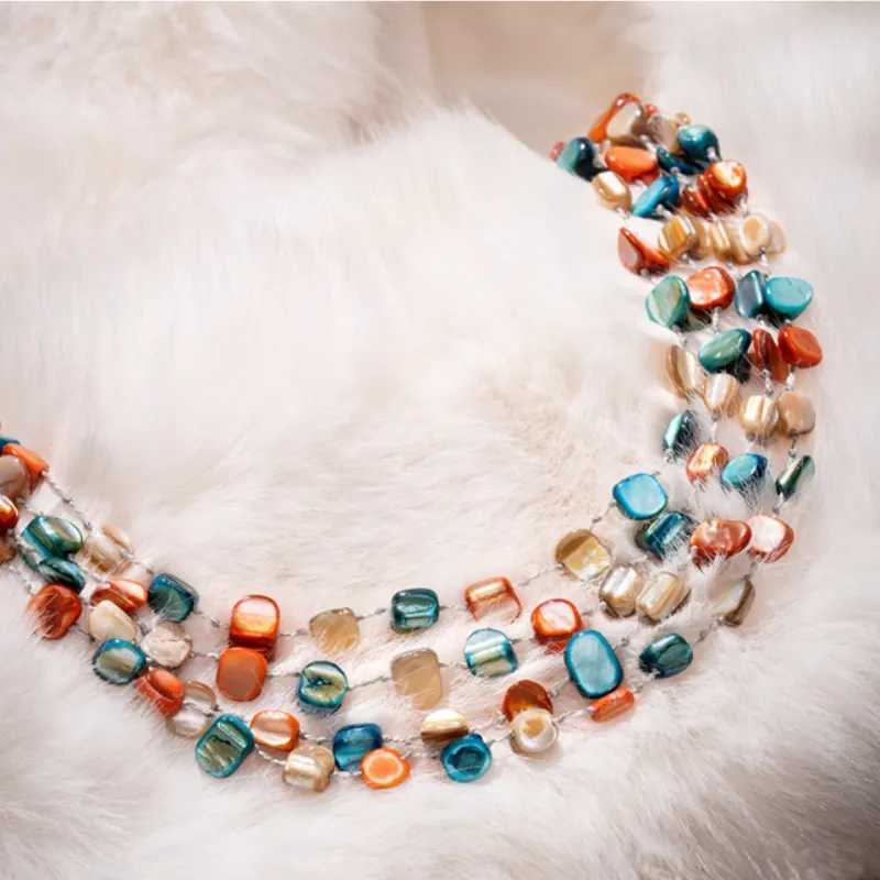 Drejew Triple Layer Shell Beads Necklaces Women's-3