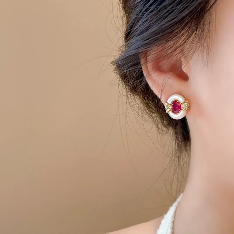 Drejew Copper Stud Earrings Women's-3