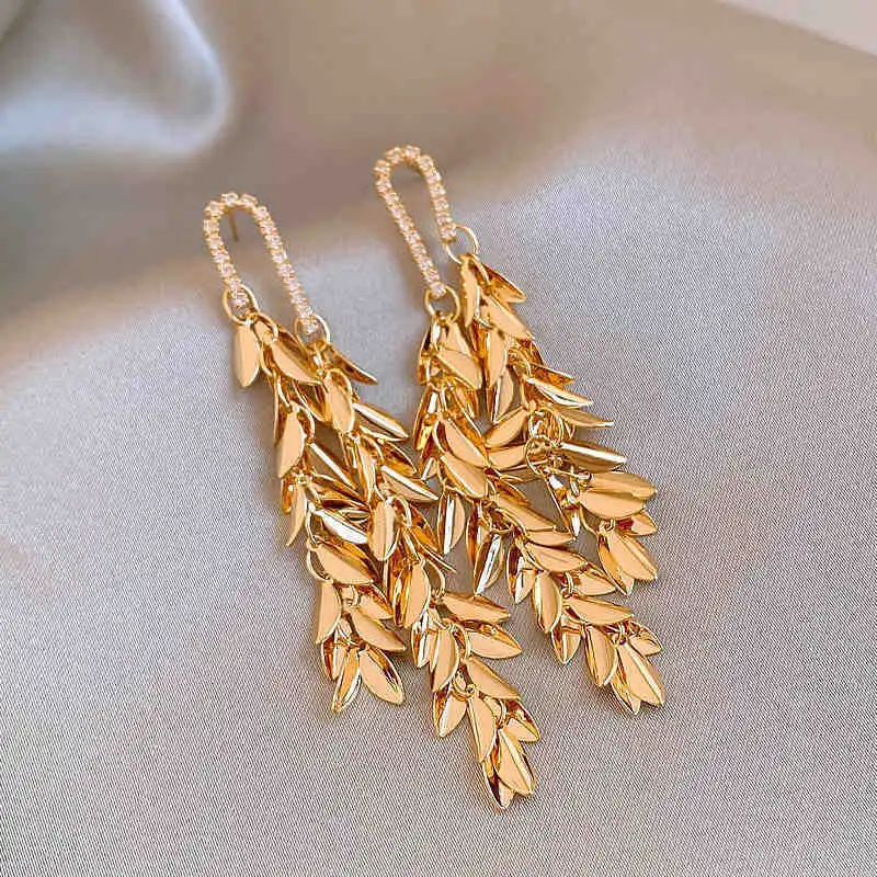 Drejew Copper Zircon Earrings Women's-2