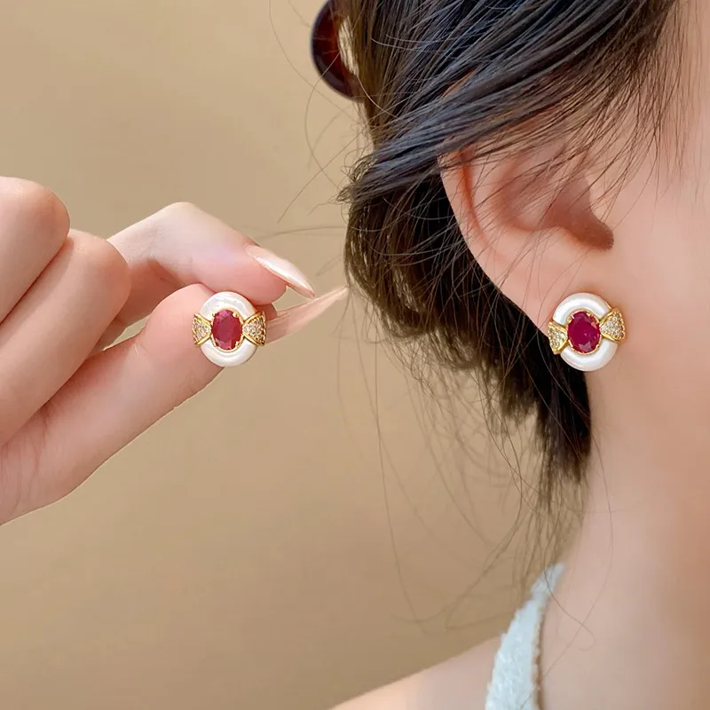 Drejew Copper Stud Earrings Women's-1