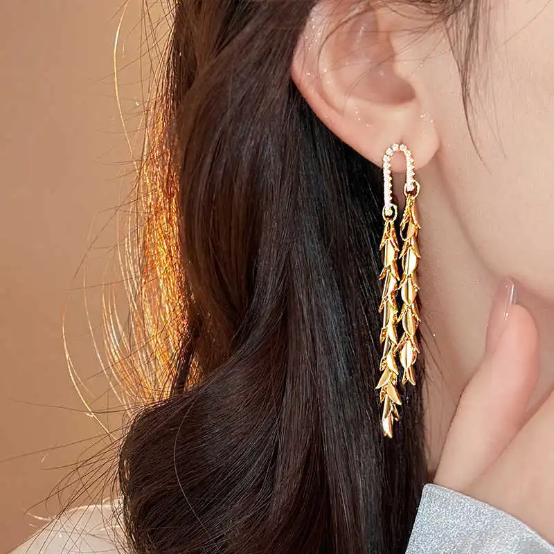 Drejew Copper Zircon Earrings Women's-3