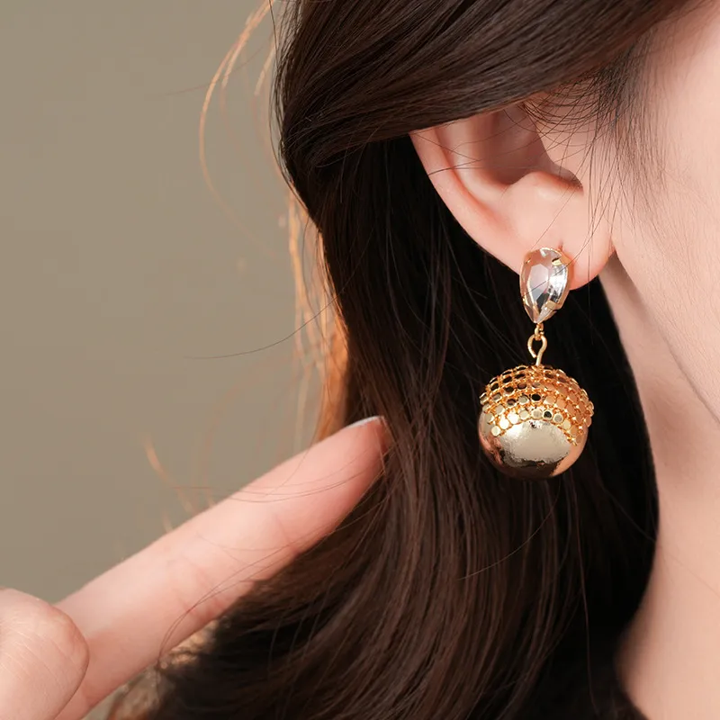 Drejew Copper Zircon Earrings Women's-3