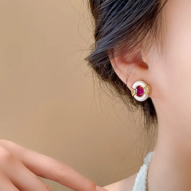 Drejew Copper Stud Earrings Women's-4