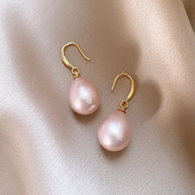 Drejew Faux Shell Pearl Earrings Women's-3