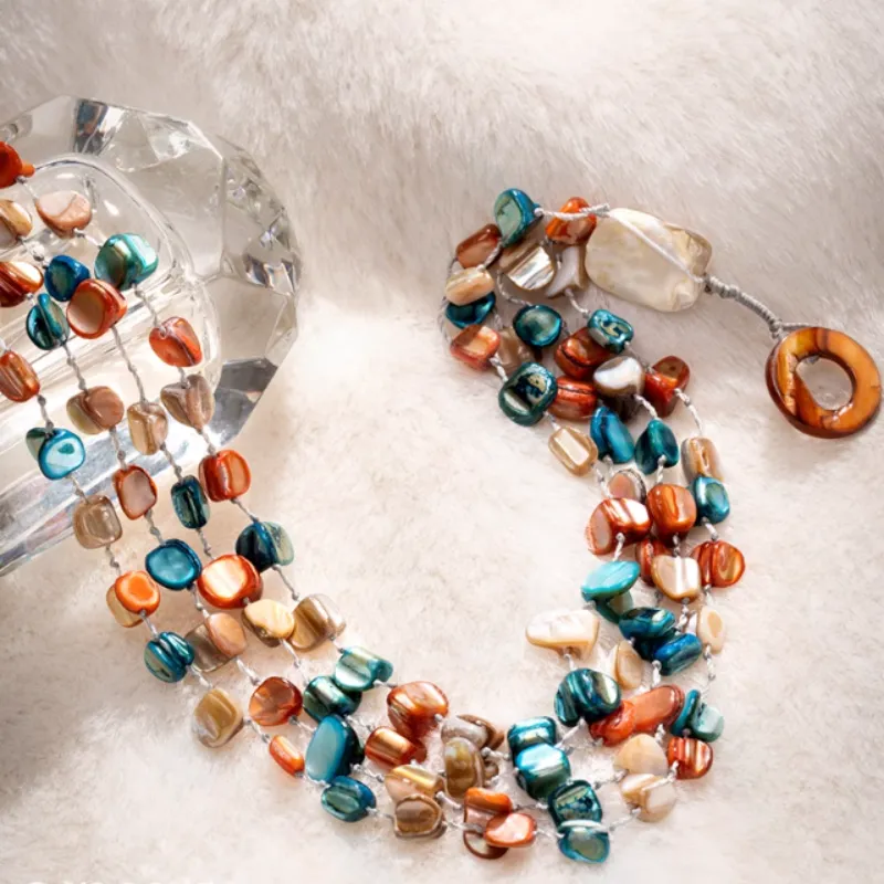 Drejew Triple Layer Shell Beads Necklaces Women's-2