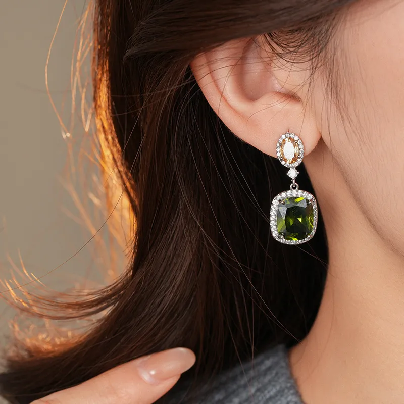 Drejew Copper Zircon Earrings Women's-3