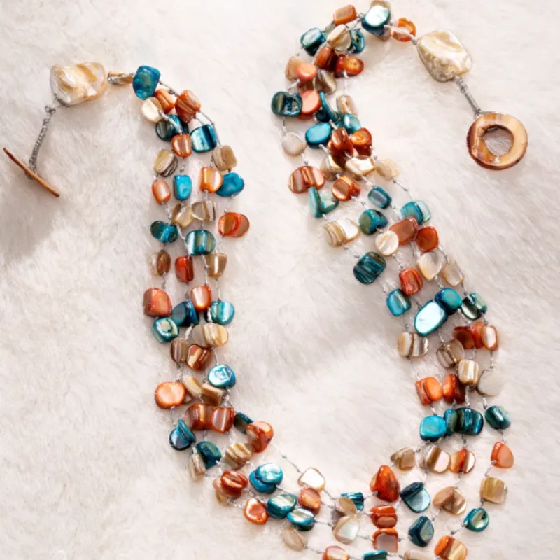 Drejew Triple Layer Shell Beads Necklaces Women's-4