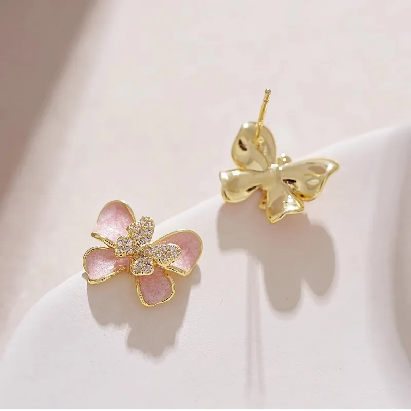 Drejew Copper Stud Earrings Women's-3