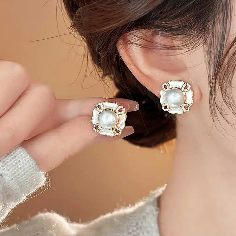 Drejew Copper Stud Earrings Women's-1