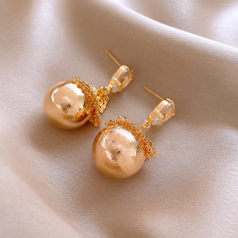 Drejew Copper Zircon Earrings Women's-4