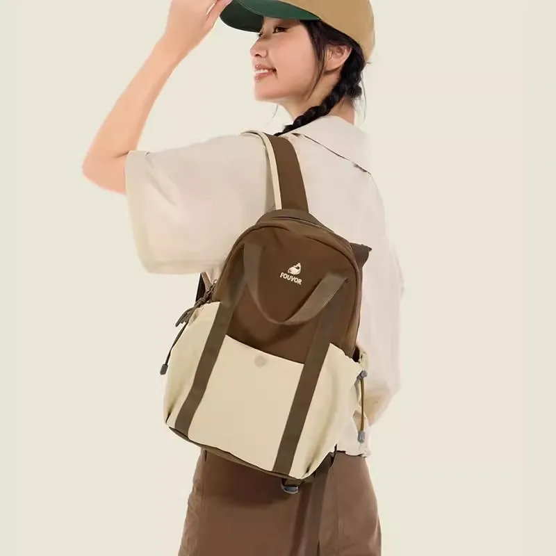 FOUVOR Nylon Fabric Backpack Women's Multicolor-8