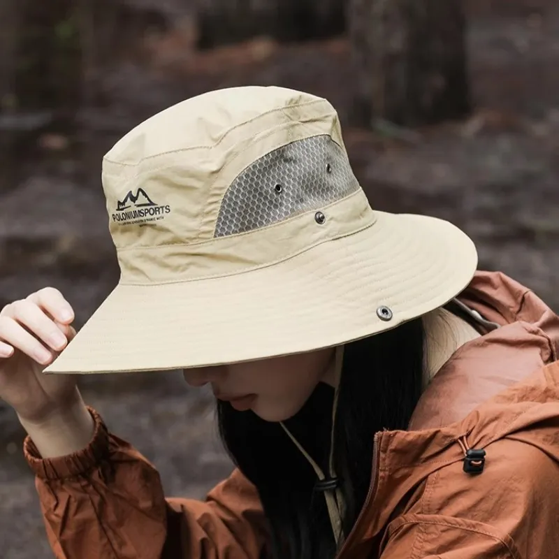 Fishing For Bears Polyester Bucket Hats Unisex-3
