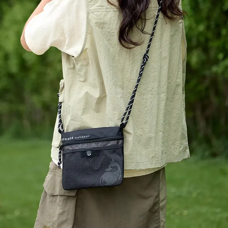 FOUVOR Nylon Fabric Cell Phone Pouch Shoulder Bag Small Backpack Lightweight Canvas Bag Regular Unisex Multicolor-12